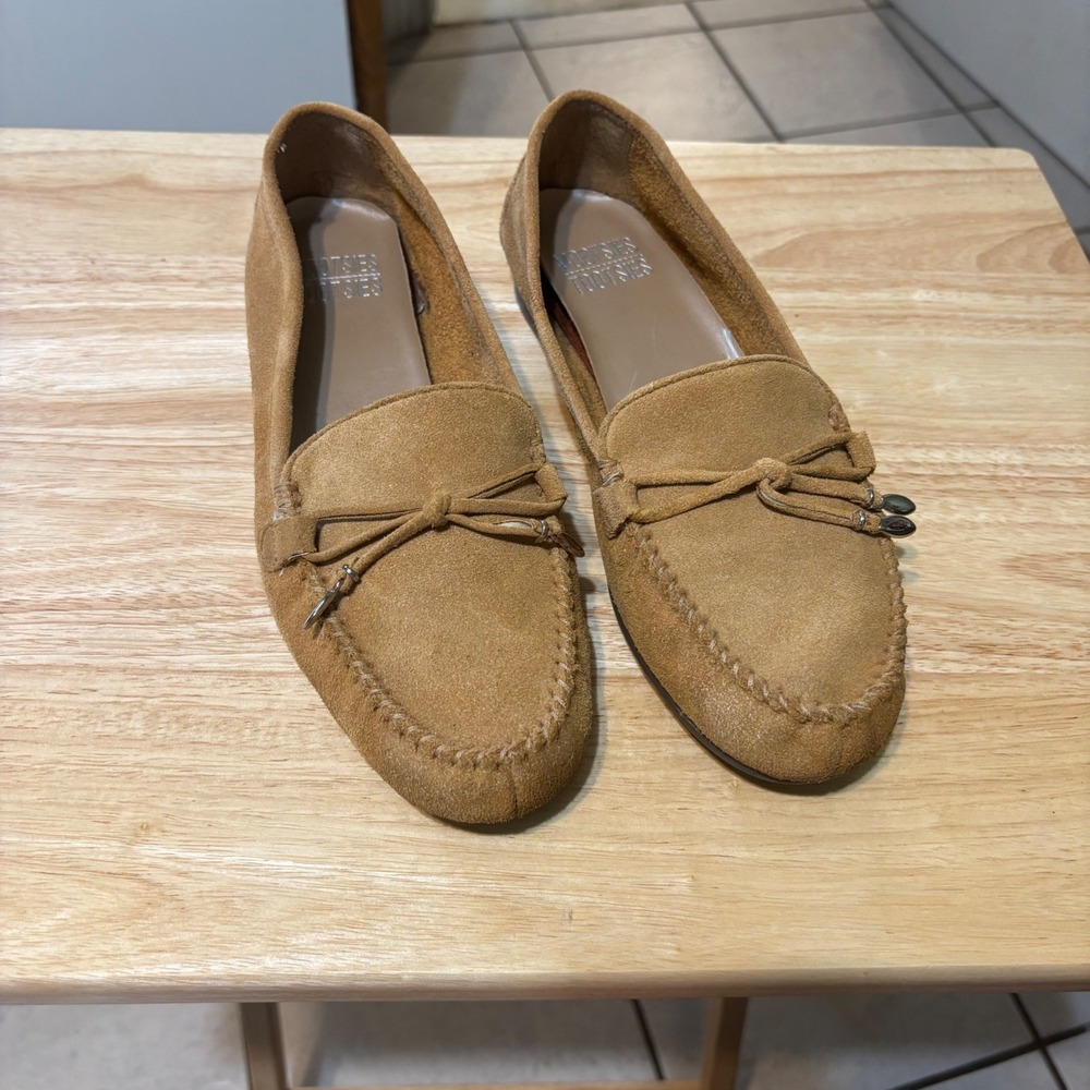 Mootsies Tootsies Loafers Womens Size 7.5 Tan Suede Bow Momallory Flats‎